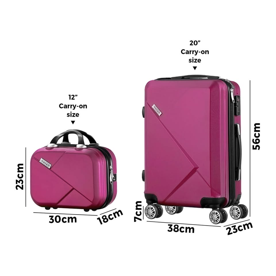 LGS-A2-2PCS-PM Mazam 2PCS Luggage Suitcase Trolley Set Travel TSA Lock Storage Hard Case Plum