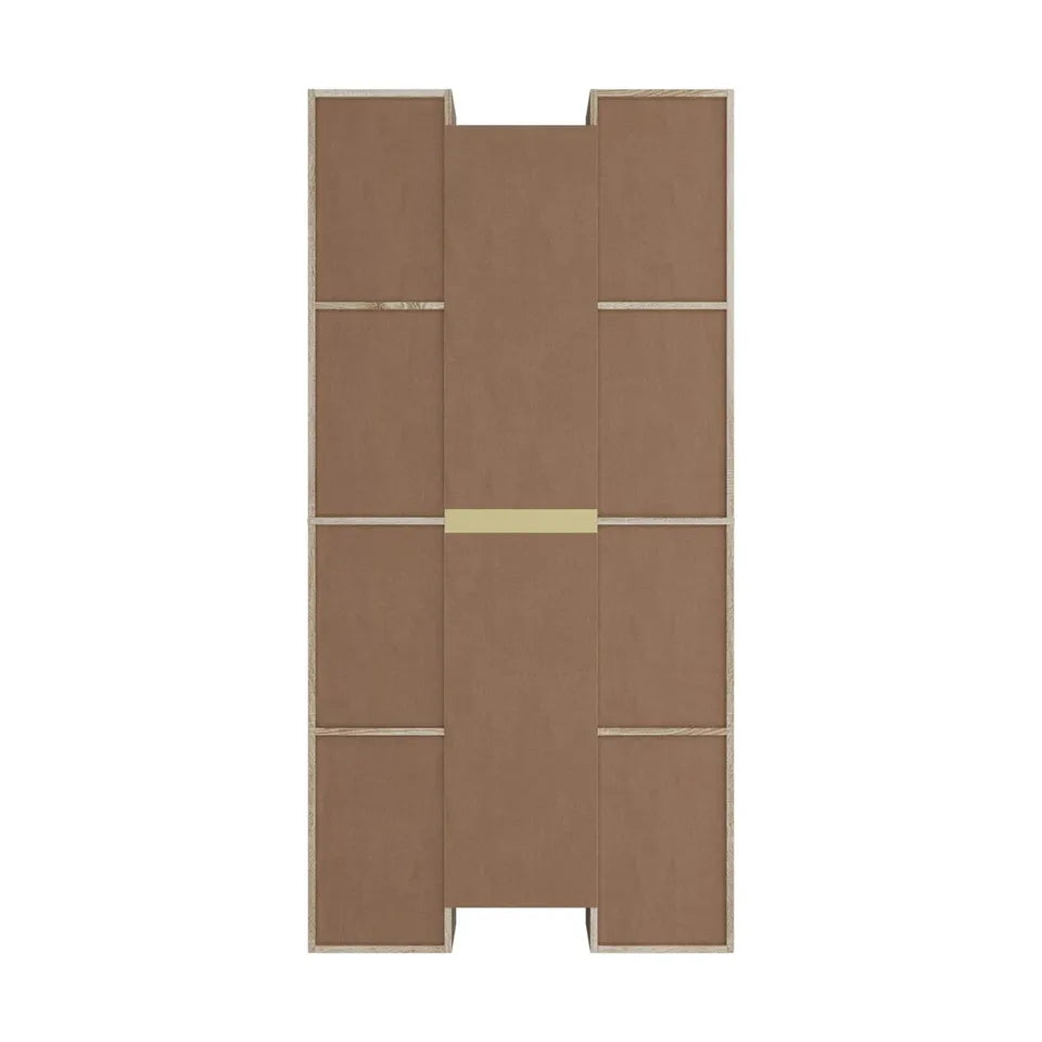 DS-DISCO-WD-AB Oikiture Bookshelf Display Shelf CD DVD Storage Media Rack Bookcase Natural