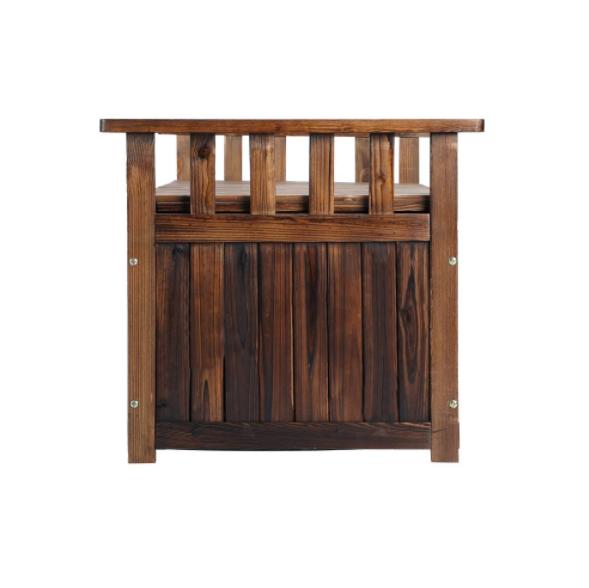OSBE-WD-XL-CA Livsip Outdoor Storage Box Wooden Container Bench Chairs Indoor Toy Tools Shed