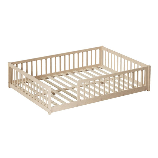 BF-W-B-CLEV-D-WD Ettie Pine Natural Color Double Size Wood Bed Frame