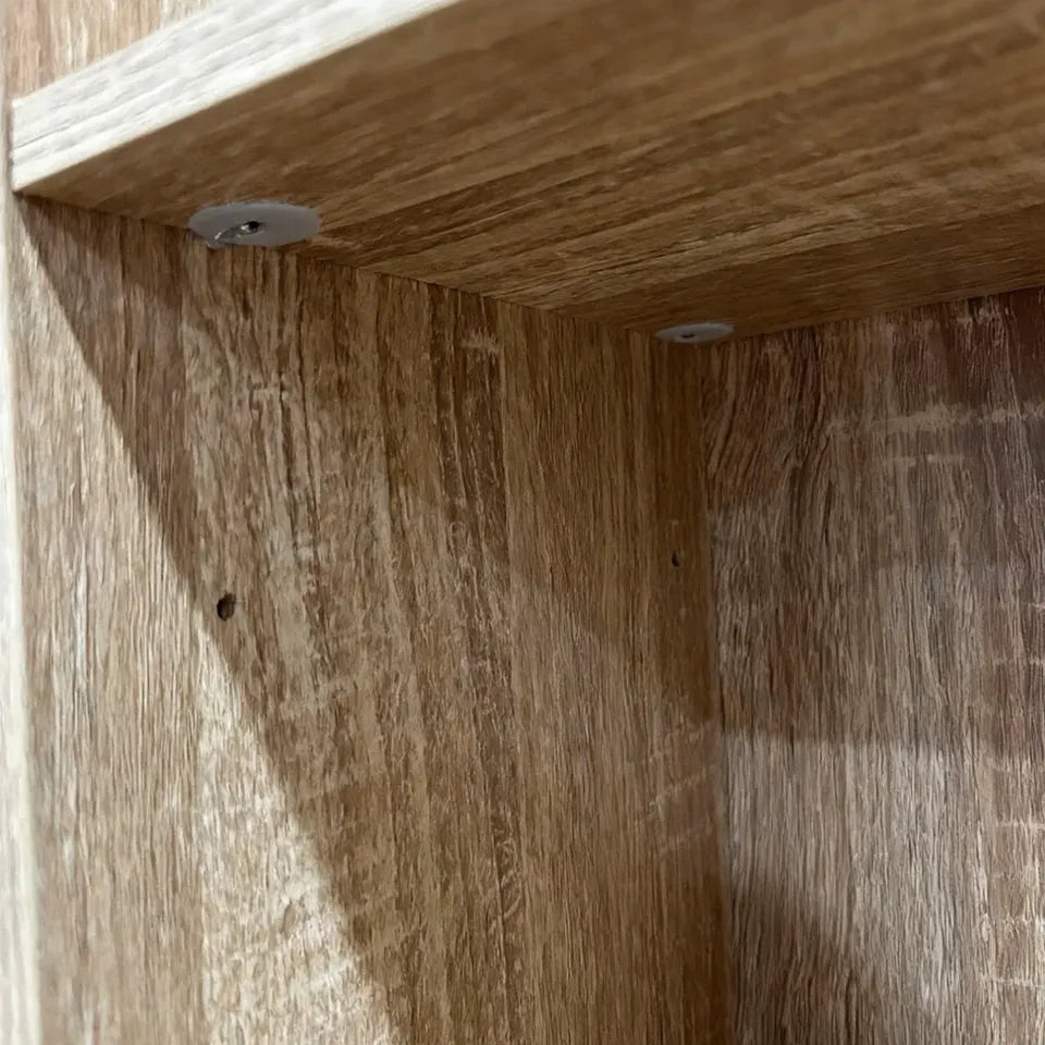 DS-DISCO-WD-AB Oikiture Bookshelf Display Shelf CD DVD Storage Media Rack Bookcase Natural
