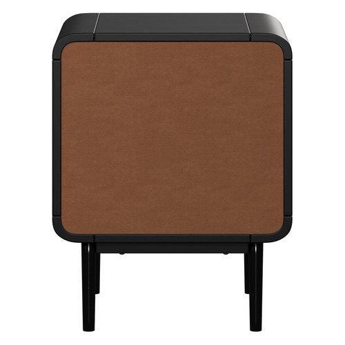 BT-VJ-SUYI-2D-BK Oikiture Bedside Table 2 Drawers Side Table Bedroom Nightstand Metal Black
