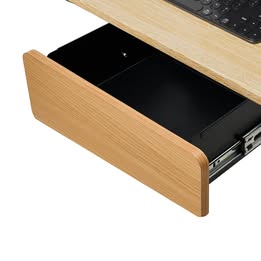 DB-DRAW-MTL-OAK Oikiture Under Desk Drawer Pull Out Sliding Tray Organizer with Drawers Dividers