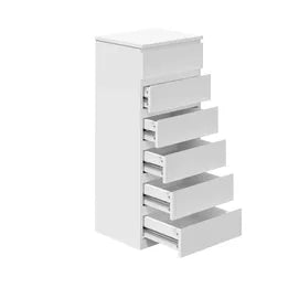 COD-VJ-LIZ-6D-WH-AB Oikiture 6 Chest of Drawers Tallboy Dresser Table Storage Cabinet Bedroom White