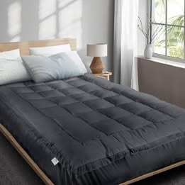 MT-PT-B4-S-CA Bedra Bedding Bamboo Charcoal Pillowtop Mattress Topper Protector Cover Single