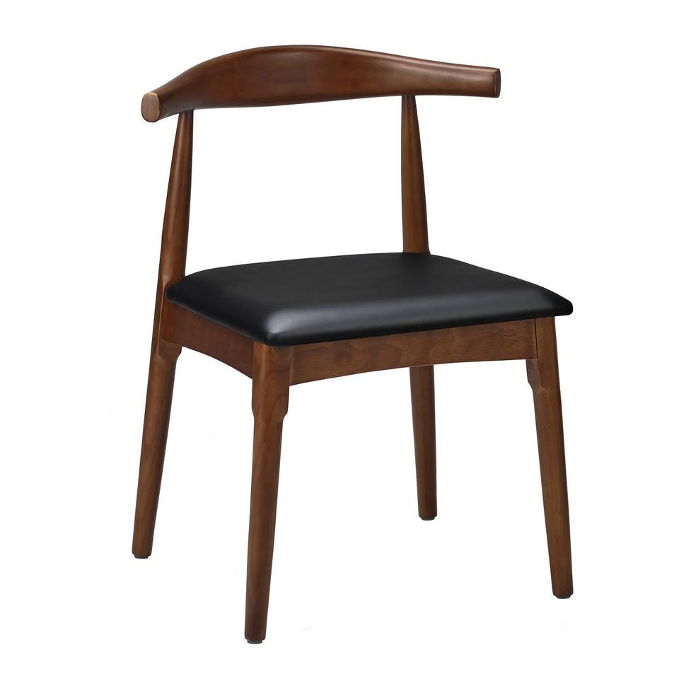 Living Fusion Cassidy Faux Leather Black Woodn Dining Chairs