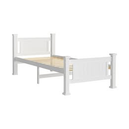 BF-W-B-NINO-S-WH Single size Oikiture Wooden Bed Frame Single Size Pine Wood Timber Base Bedroom