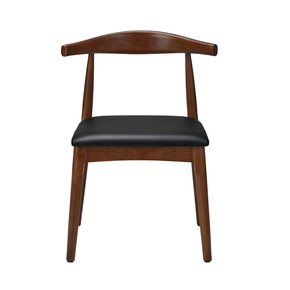 Living Fusion Cassidy Faux Leather Black Woodn Dining Chairs