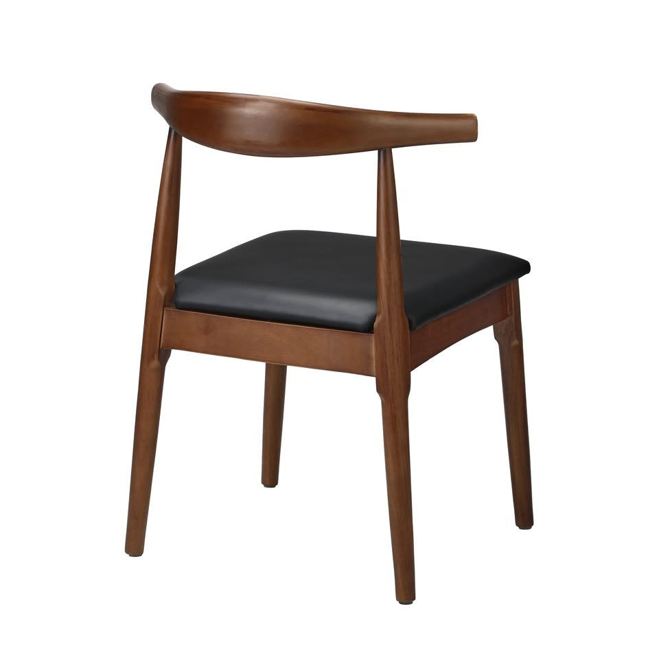 Living Fusion Cassidy Faux Leather Black Woodn Dining Chairs