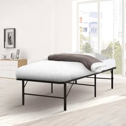 FOLD-D-KS-BK Folding Bed Frame Metal Base King Single