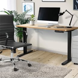 SD-LEG-120M-BK Oikiture 120cm Electric Standing Desk Adjustable Office Table Black