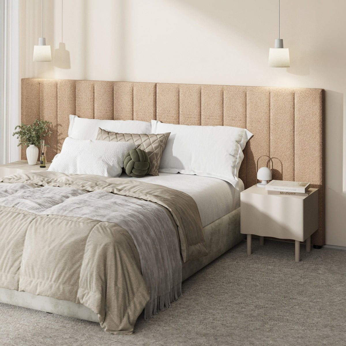 HB-EDDI-VV-LAT Latte Eloise Oversized Bouclé Bedhead