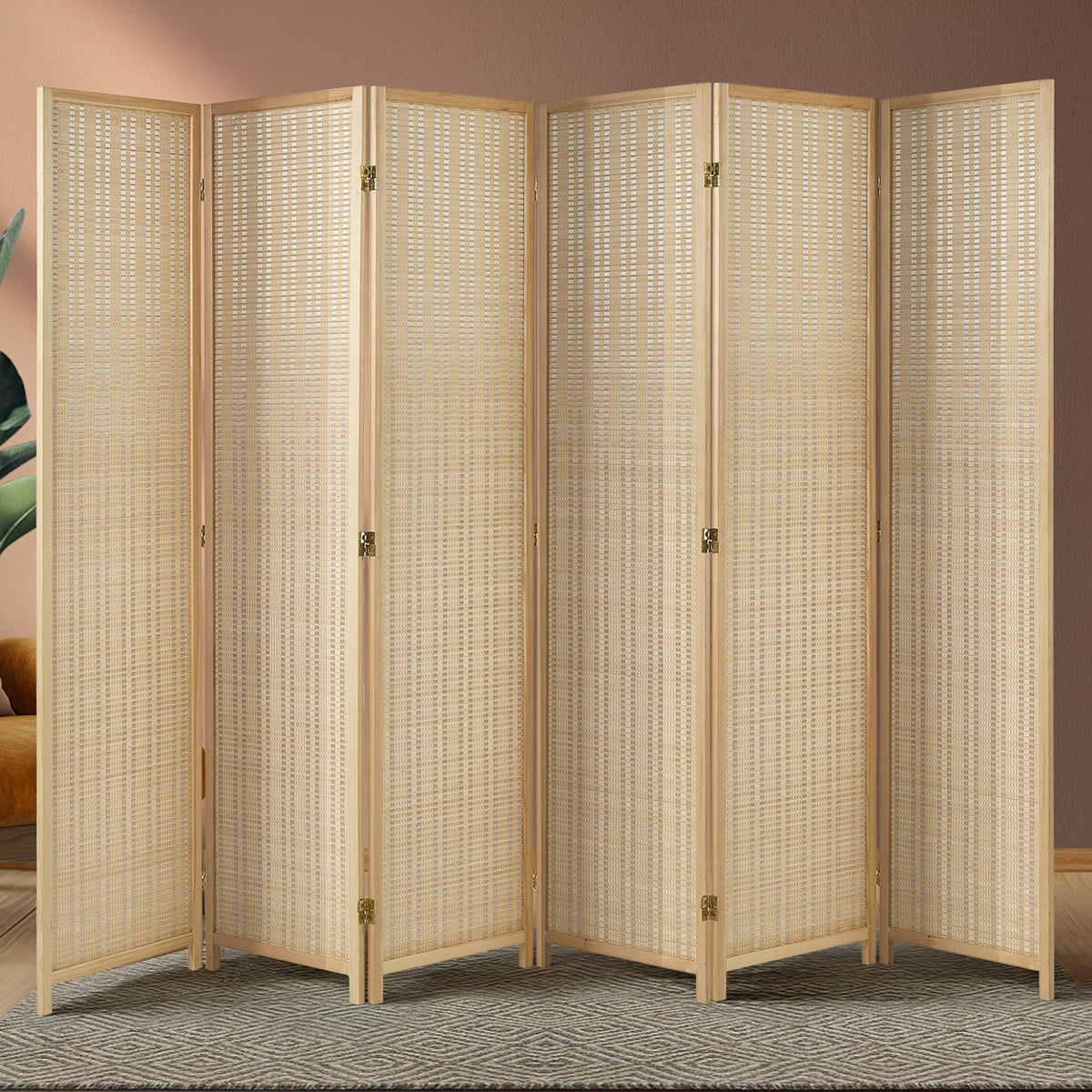 RD-BM-NTL-6P-WD Living Fusion 6 Panel Roche Bamboo Room Divider