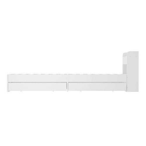 BF-MEXI-NEW-S-WH SINGLE White Cassandra Bed with USB Port  and  Drawers