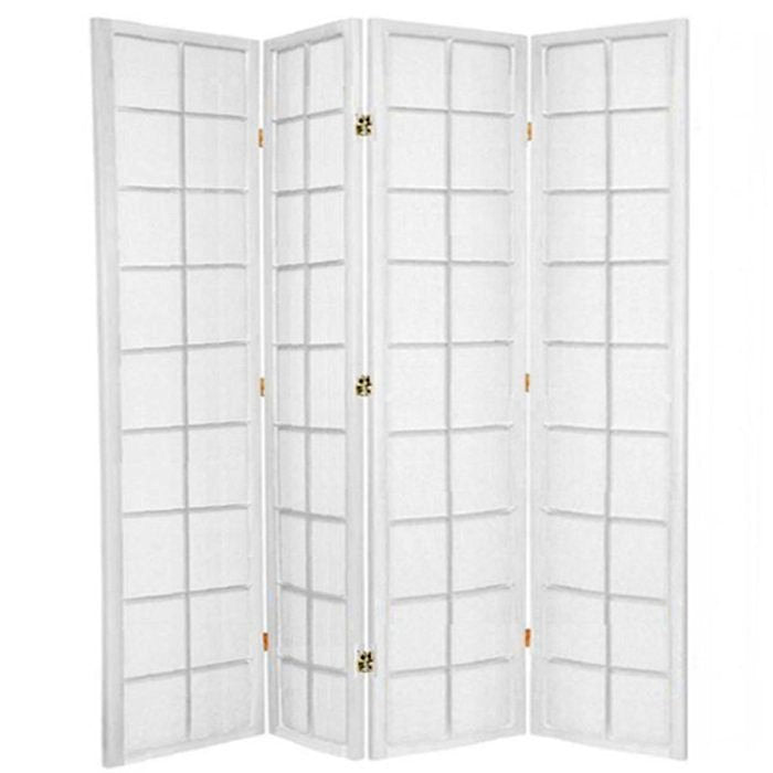 7158027.02 Zen White Color Room Divider Screen White 4 Panel