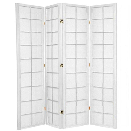 7158027.02 Zen White Color Room Divider Screen White 4 Panel