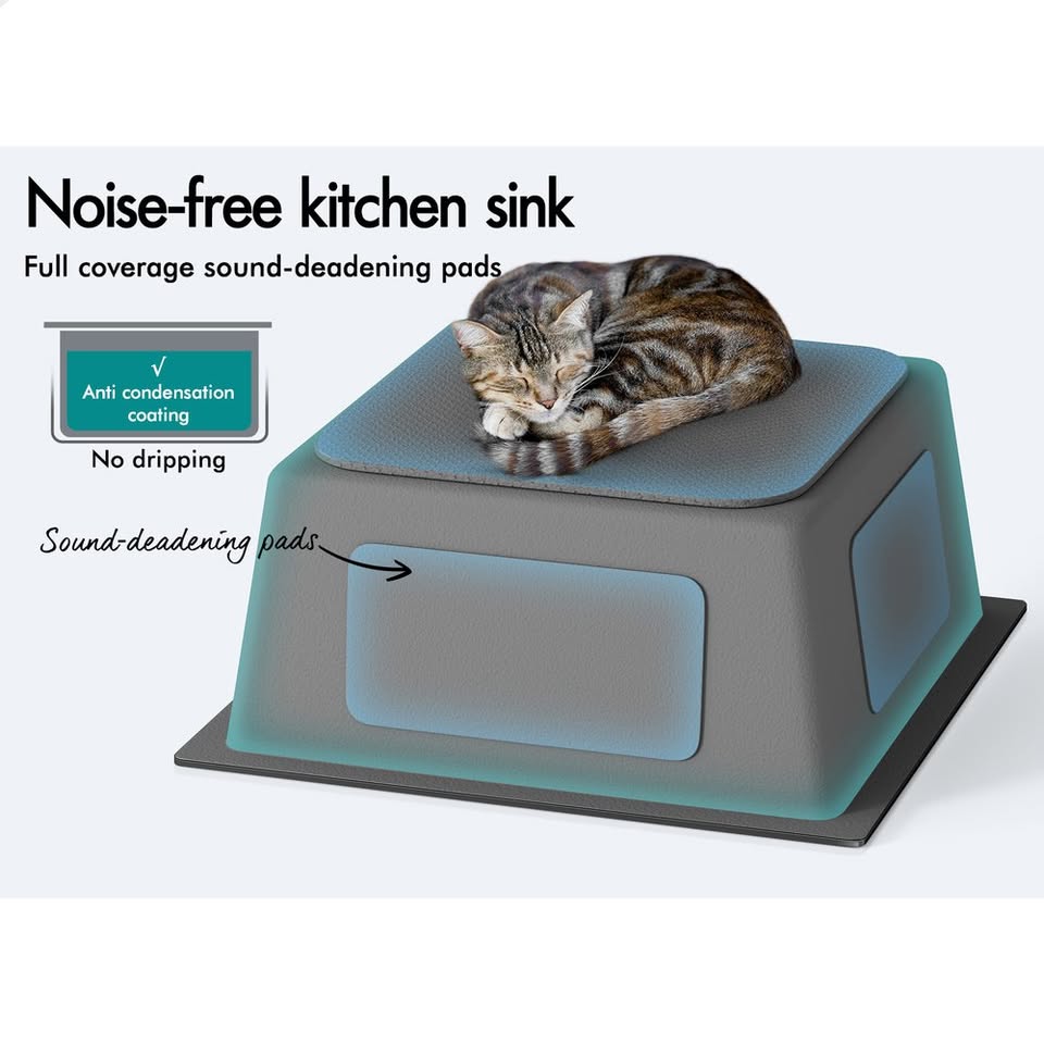 A-SINK-4444-BK ALFORDSON Kitchen Sink Stainless Steel Drop in Flush Under Mount 440X440MM Black