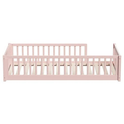 BF-W-B-CLEV-S-PK SINGLE SIZE Pink Color Ettie Pine Wood Bed Frame