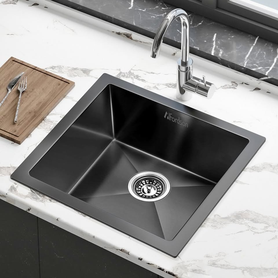 A-SINK-4444-BK ALFORDSON Kitchen Sink Stainless Steel Drop in Flush Under Mount 440X440MM Black