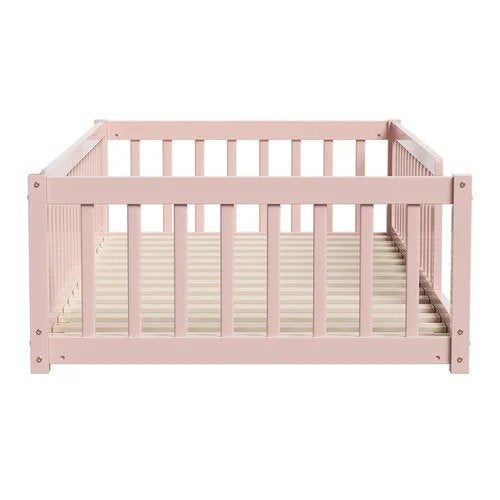 BF-W-B-CLEV-S-PK SINGLE SIZE Pink Color Ettie Pine Wood Bed Frame