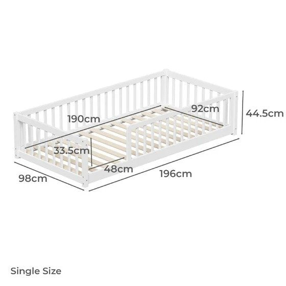 BF-W-B-CLEV-S-PK SINGLE SIZE Pink Color Ettie Pine Wood Bed Frame