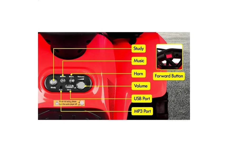 A-CAR-ATV-RD ALFORDSON Ride On Car Kids Electric ATV Red