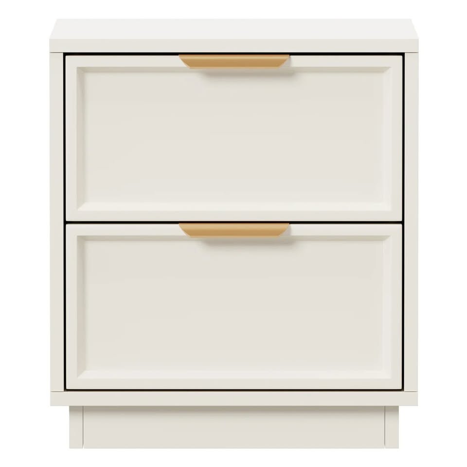 BT-BONDI-2D-WH Wellesley Bedside Table 2 Drawers White Color