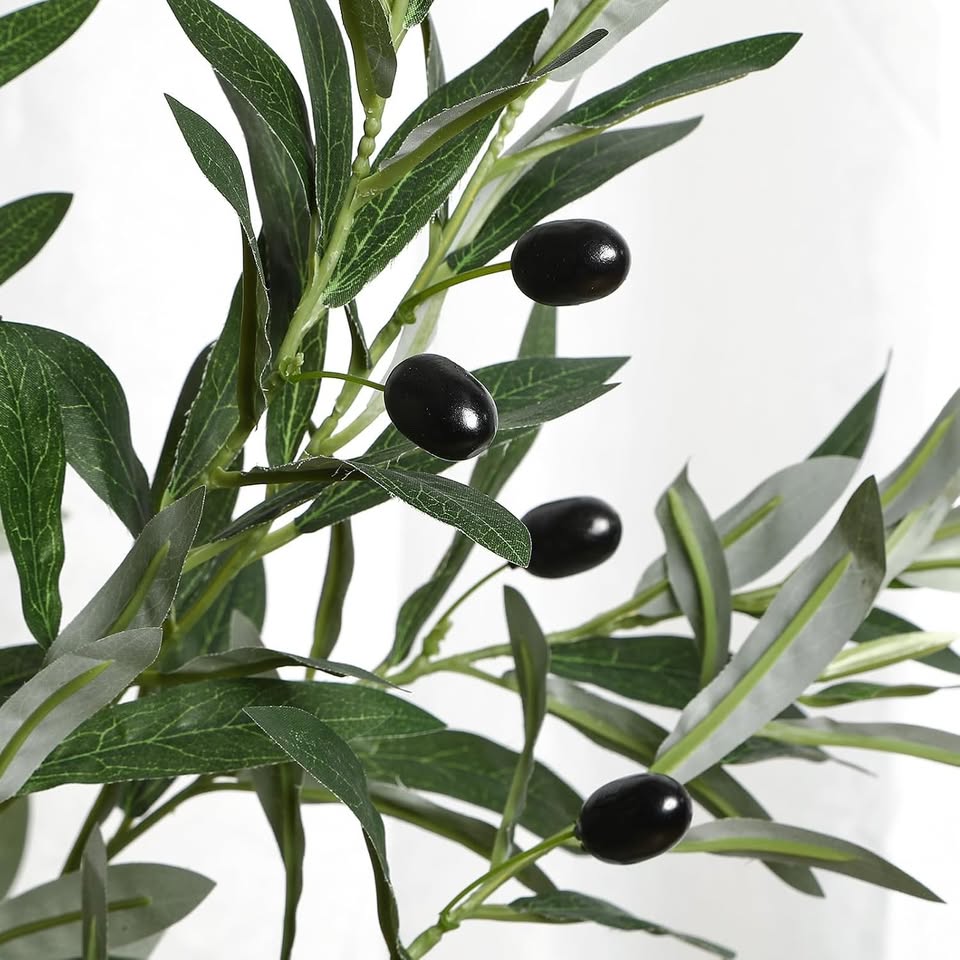 AL-2025-6FT-FZ-OLIVE-TREE-BP-CLK Alupssuc 180cm Artificial Olive Tree with White Planter and Simulated Moss
