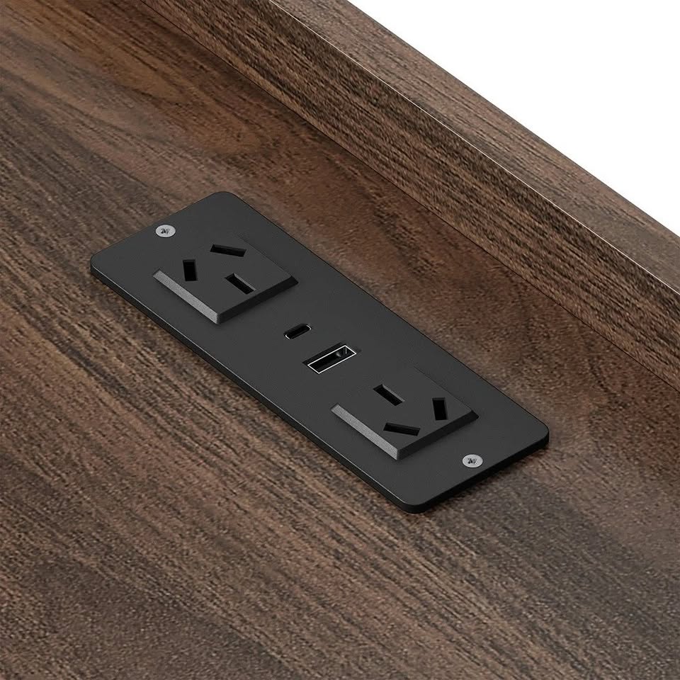 BT-ALLY-3D-WN Jacobo 3 Drawer Bedside Table with Charging Station