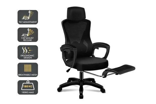 A-OCH-MESH-N68-ALBK ALFORDSON Mesh Office Chair Recline All Black