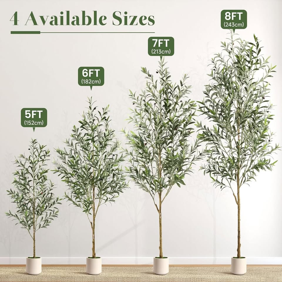 AL-2025-6FT-FZ-OLIVE-TREE-BP-CLK Alupssuc 180cm Artificial Olive Tree with White Planter and Simulated Moss