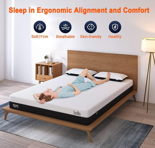 ZT-MHDU16-D Duchess Gel Memory Foam Mattress (Firm  and  Medium Soft) Includes 1 Pillow (Double)