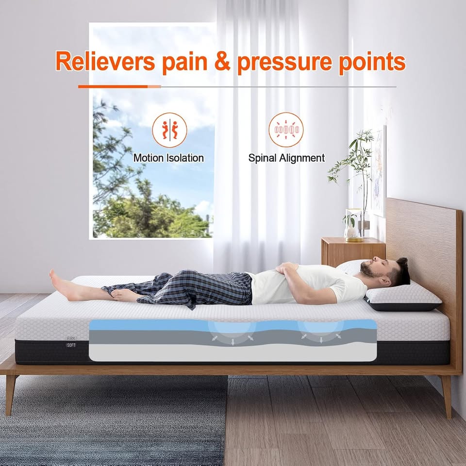 ZT-MHDU16-D Duchess Gel Memory Foam Mattress (Firm  and  Medium Soft) Includes 1 Pillow (Double)