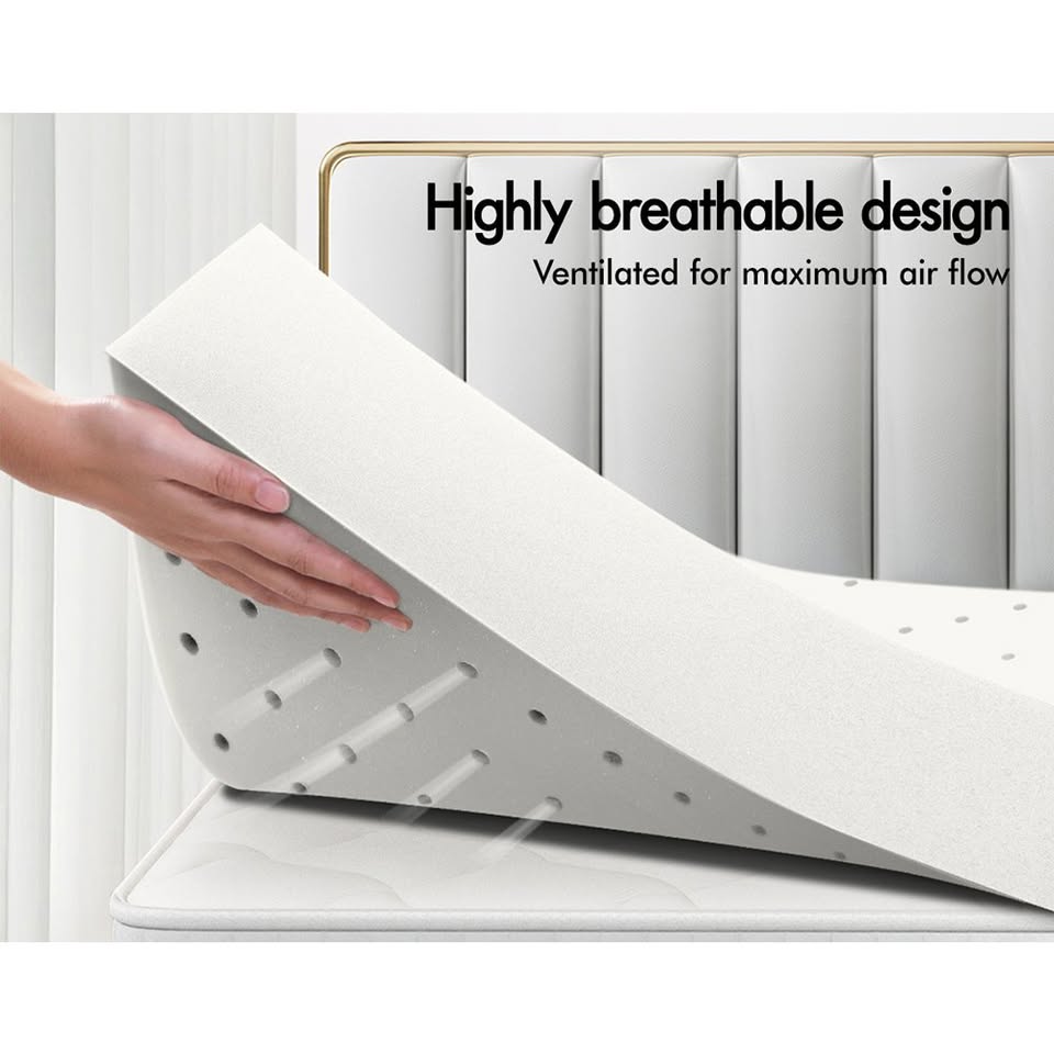 A-MFT-HL-8BAS-Q STARRY EUCALYPT 8cm Queen Memory Foam Topper Ventilated Mattress Bamboo Cover