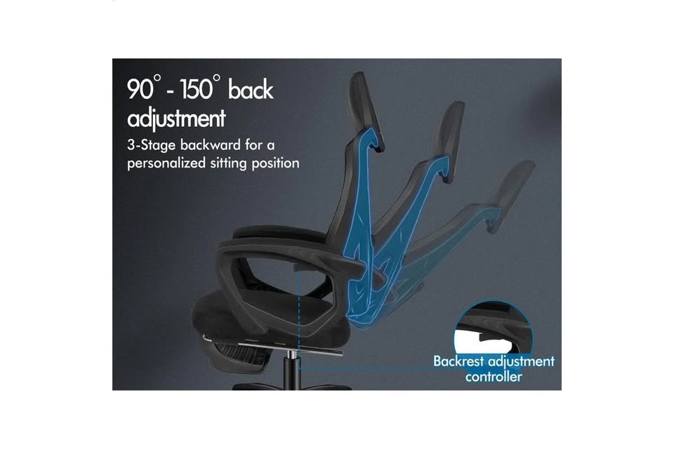 A-OCH-MESH-N68-ALBK ALFORDSON Mesh Office Chair Recline All Black
