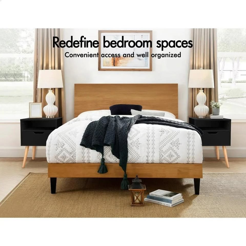 A-BST-4LG-TT-BK ALFORDSON Bedside Table Nightstand Scandinavian Black
