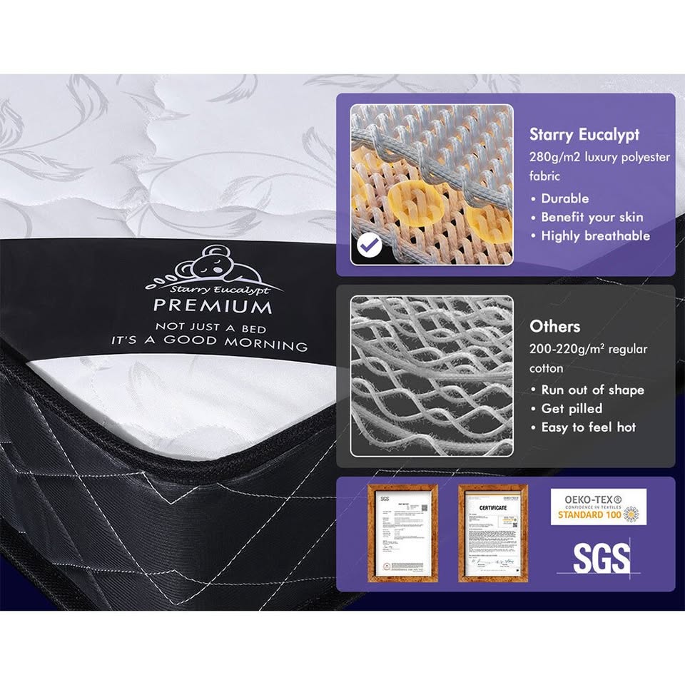 A-MATTRESS-MYLA-D STARRY EUCALYPT 16cm Mattress Bonnell Spring Double Size Tight Top Foam Mylah