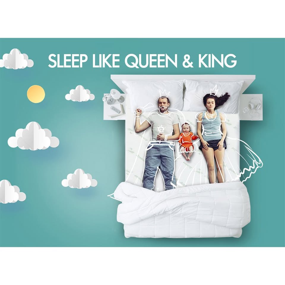 A-MFT-HL-8BAS-Q STARRY EUCALYPT 8cm Queen Memory Foam Topper Ventilated Mattress Bamboo Cover