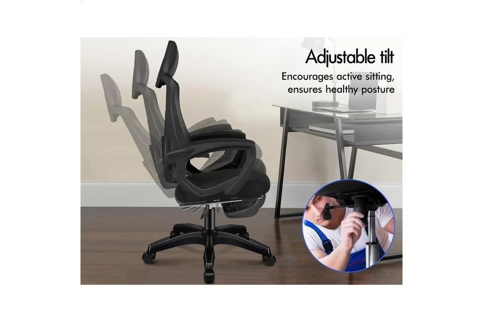 A-OCH-MESH-N68-ALBK ALFORDSON Mesh Office Chair Recline All Black