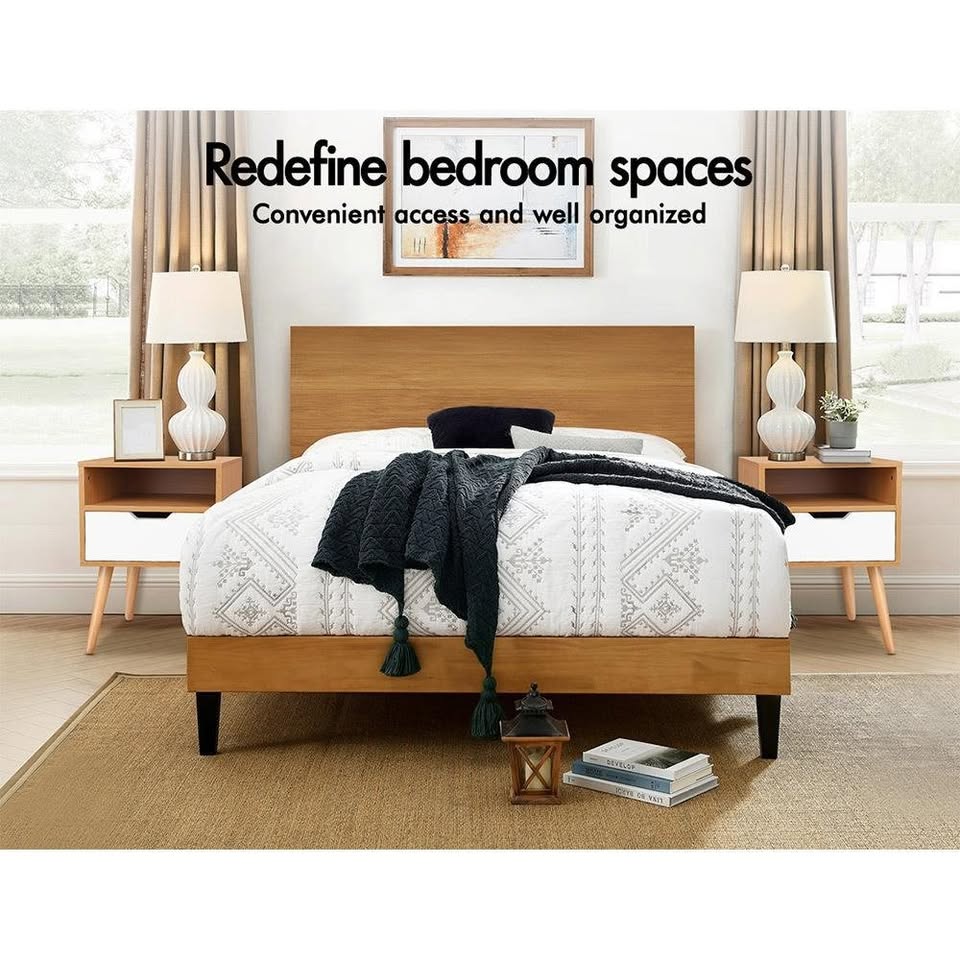 A-BST-4LG-TT-WDWH ALFORDSON Bedside Table Nightstand Scandinavian Wood White