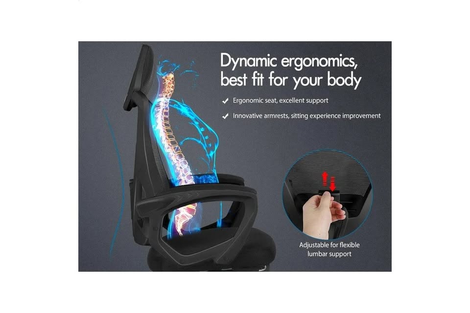 A-OCH-MESH-N68-ALBK ALFORDSON Mesh Office Chair Recline All Black