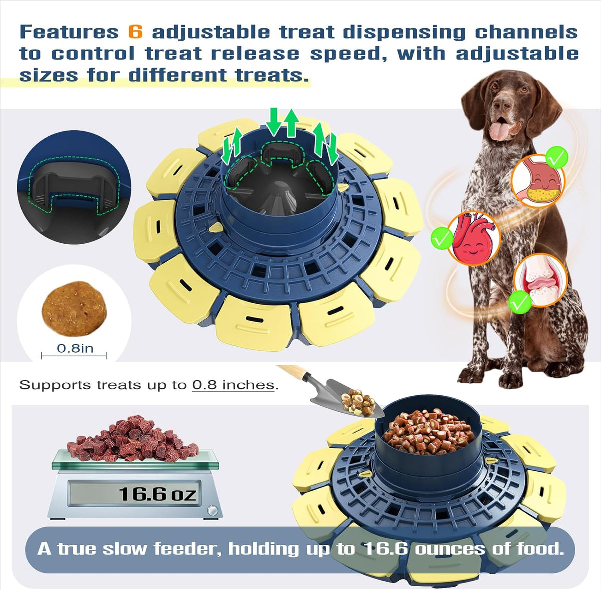 KADTCXZMG KADTC XL 3-Level Dog Puzzle Toy, Beginner to Expert Mental Stimulation Toy - 3-level progressive puzzle with adjustable channels turns feeding into a multi-step challenge that extends engagement time