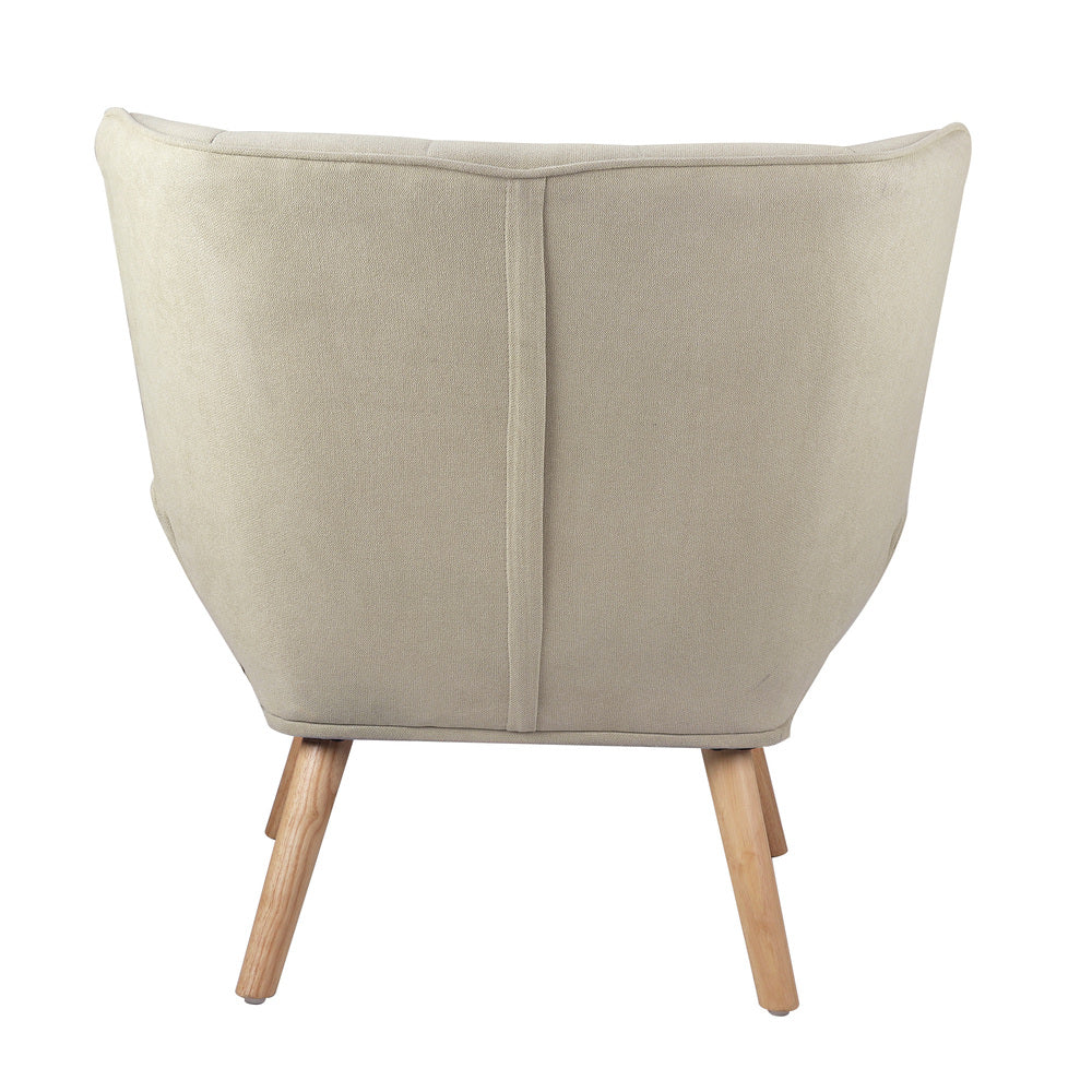 ACH-A3-BG Oikiture Armchair Fabric Upholstered Tub Chair Beige