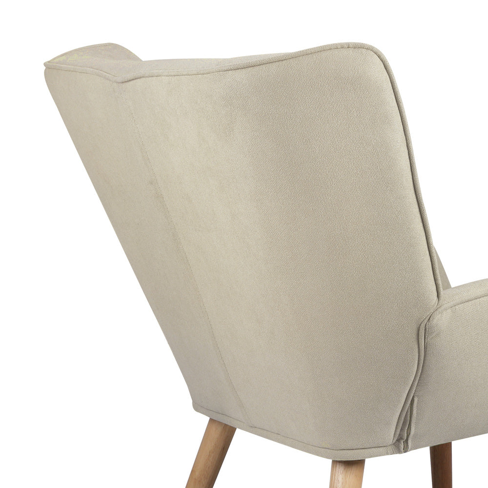 ACH-A3-BG Oikiture Armchair Fabric Upholstered Tub Chair Beige