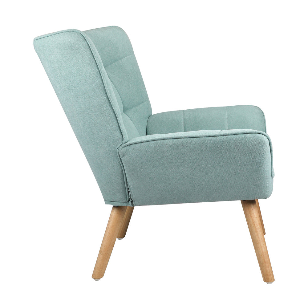 ACH-A3-BL Oikiture Armchair Fabric Upholstered Tub Chair Blue