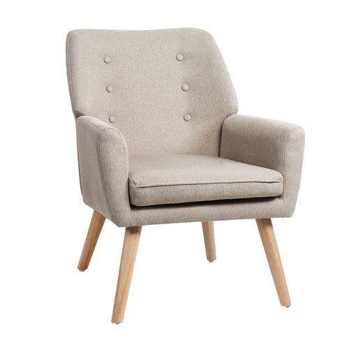 ACH-A6-BG Oikiture Armchair Linen Fabric Beige