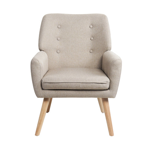 ACH-A6-BG Oikiture Armchair Linen Fabric Beige
