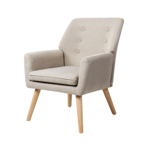 ACH-A6-BG Oikiture Armchair Linen Fabric Beige