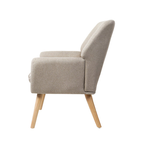 ACH-A6-BG Oikiture Armchair Linen Fabric Beige