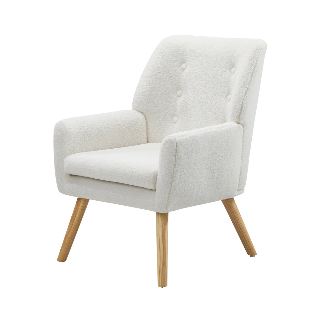 ACH-A6-SP-WH Oikiture Armchair Sherpa White